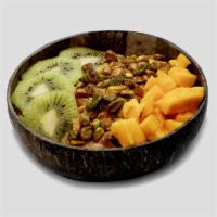Kale Yeah Bowl · Blend: Acai, Banana, Strawberry, coconut water, kale and avocado. 
Toppings: granola, Mango,...