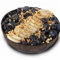 Peanut Power Bowl · Blend: Acai, Mango, apple juice and banana. 
Toppings: granola, banana, Blueberry and Cacao ...