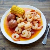 Shrimp Plate(steam) · Shrimore with corn and patatos