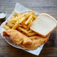 2 Piece Tilapia · Served with fries or onion rings.