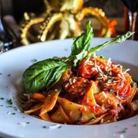 Pappardelle Pompei Lunch · Pappardelle pasta tossed with Italian sausage, roasted red and yellow peppers, white onions,...