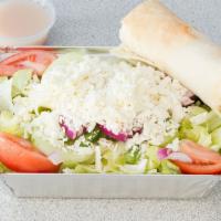 Greek Salad · Served with Syrian bread.