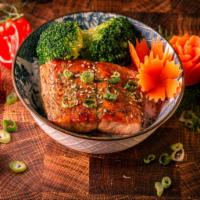 Wild Salmon Gluten-free Teriyaki Bowl  · Wild Salmon teriyaki with choices of steam rice or brown rice.