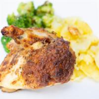 Farmhouse Chicken · Bone-in chicken breast tenderly roasted to a succulent, crispy finish with your choice of ov...