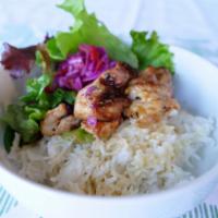 Basmati Rice Bowl · Your choice of sauce and protein served over hot basmati rice with our crunch cabbage and be...