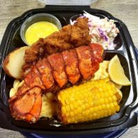 Golden Lobster Mac & Cheese Bowl · Deep-fried Lobster tail (4oz) with Special Creamy Cajun / Lemon Pepper Sauce on the Mac & Ch...