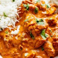 Tikka Masala · Choice of 1 of the following: Boneless chicken, lamb, fish or shrimp roasted in a clay oven ...