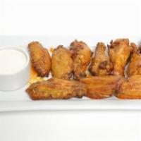 10 Buffalo Wings · Served with a side of bleu cheese