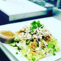 Chinese Chicken Salad · Lettuce, shredded chicken, crispy wonton strips, toasted almonds, sesame seeds, green onions...