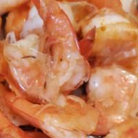 Steamed Shrimp · Steamed shrimp served by the pound. Served with a lemon, garlic seasoned butter.