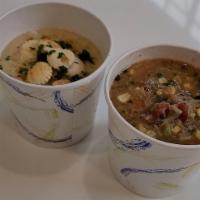Half and Half Soup · Half cream of crab soup and half Maryland crab soup.