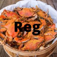 Bushel of Regular Crab Males · A bushel of regular and medium mixed males. Choice of live or steamed. Roughly 6.5 to 7 doze...