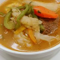 Sopa de Res · Beef soup. Combination of beef and vegetables.