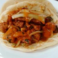 Tacos al Pastor · Each. Pork meat, cilantro, and onions.
