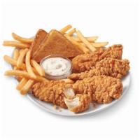 4 Pieces Chicken Strip Basket · A DQ® signature, 100% all-tenderloin white meat chicken strips are served with crispy fries,...