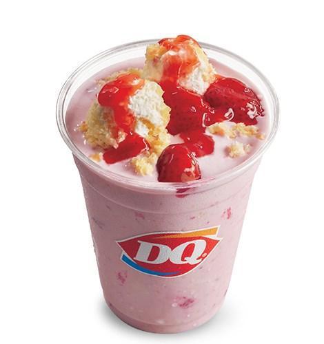 Strawberry  Shake · A classic DQ shake with  strawberry topping, and garnished with whipped topping
