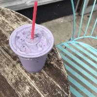 16 oz. Ube Horchata · Housemade almond and rice milk with organic almond milk and coconut milk, lightly sweetened ...