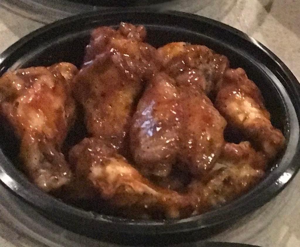 Honey BBQ Wings · 6 wings with a side salad