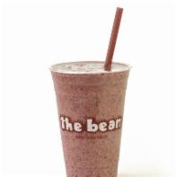BRAIN BOOSTER SMOOTHIE · Strawberry, blueberry, banana, chia seeds, goji berries and organic pressed apple juice.