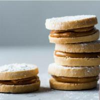 Alfajores · Sandwich cookies filled with dulce de leche.