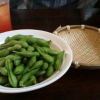 12. Edamame · Lightly salted boiled soy bean pods.