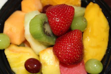 Homemade Fresh Mix Fruit Cup · Pineapple, mango, grape, cantaloupe, honeydew, mixed fruit and berries.