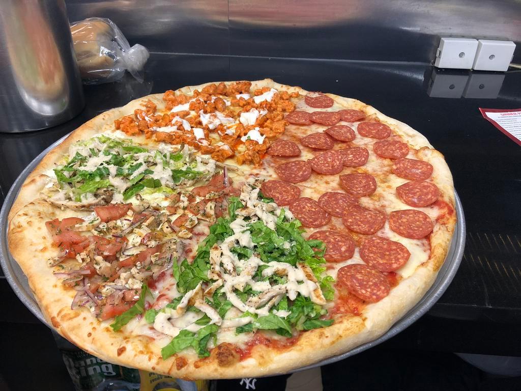 Gourmet Pizza Slice · Choice, buffalo chicken  pizza, margharita pizza, Hawaiian pizza, chicken bacon ranch,meat lovers, grilled chicken Caesar salad, lasagna pizza, white pizza,veggie pizza, supreme pizza ,, barbecue pizza,