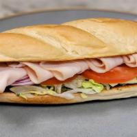 Me Super Sandwich · Deli Turkey, Pesto, bacon, Avocado, American Swiss Cheese LTO