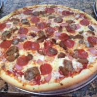 Meat Lover's Pizza · Sausage, pepperoni, meatballs and ham. 