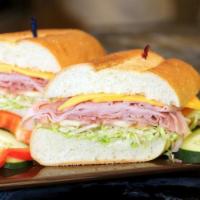 Ham and Cheese Sandwich · Ham and American cheese on an Italian Hero with mayonnaise, lettuce and Tomato.