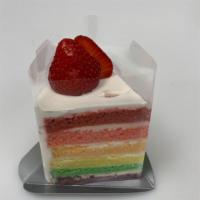 Rainbow cake slice · 