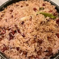 Reggae Rice and Peas  · Rice cooked in coconut milk with red kidney beans or pigeon peas. 