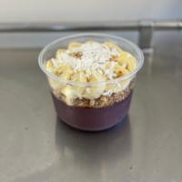 Coco-Loco Bowl · Shredded coconut, banana, granola. Contains organic acai and almond milk.