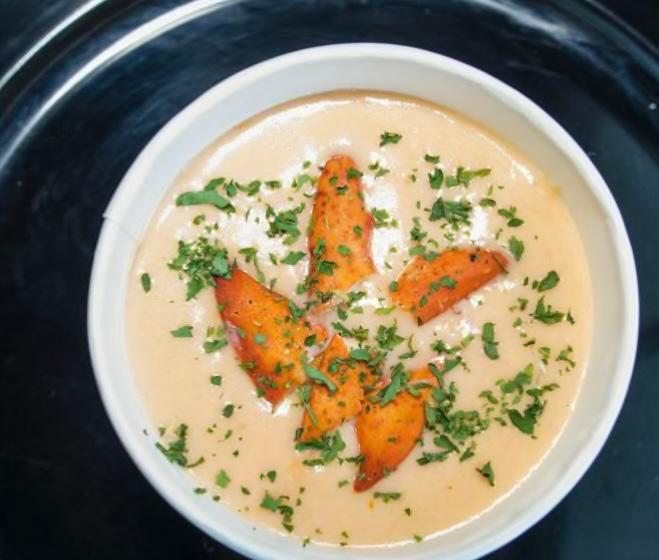 Bk Lobster Bisque  · Creamy tomato based soup served with chunk of lobster meat.