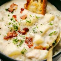 Clam Chowder · Thick chowder with clams, potatoes, onions and cream.