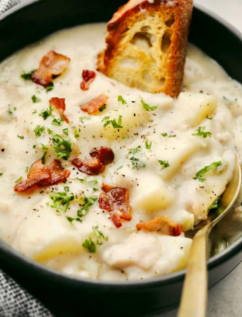 Clam Chowder · Thick chowder with clams, potatoes, onions and cream.
