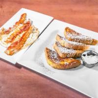 French Toast with Turkey Bacon  · Panfried bread.