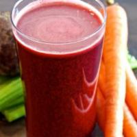 Detox Juice · Beets, celery, carrots and ginger.