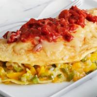 Spanish Breakfast Omelette · Peppers, onions and salsa.