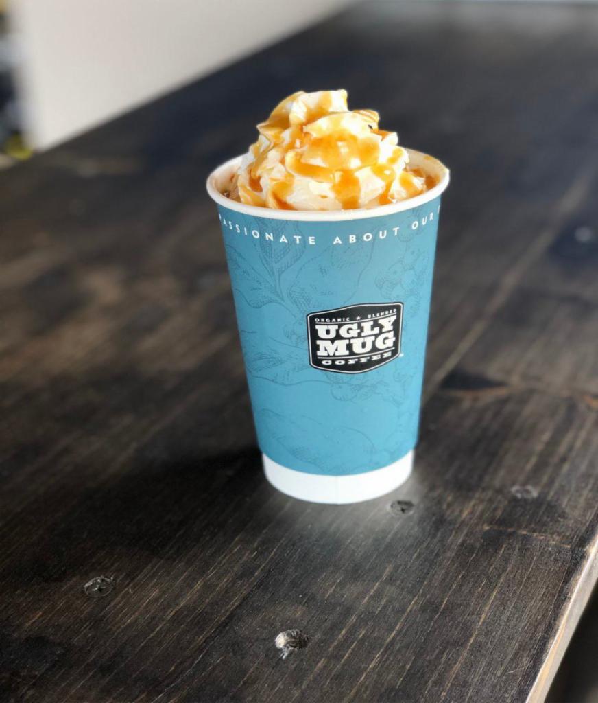 Sea Salt Caramel Latte · Once a seasonal beverage, now a signature staple. This drink has crafted steamed milk, house made sea salt caramel syrup, shots of espresso, topped with fresh whip cream, caramel sauce, and sea salt flakes.