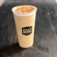 Iced Cafe Con Leche Seda Fria  · Made with iced espresso, half and half, and Colombian natural sugar. Topped with our signatu...