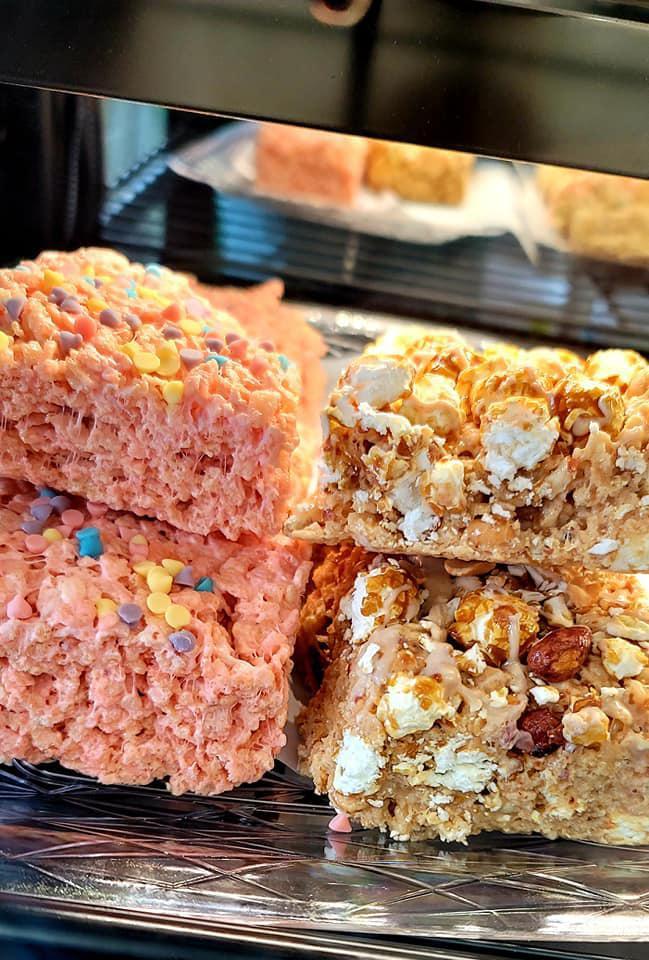 Rice Krispy Treat  · Homemade rice-krispy treats. Made with real butter, marshmallows, vanilla and a variety of rice-krispys. Flavors include: original, birthday cake, chocolate, strawberry, lucky charms, and crackerjack.
