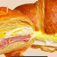 Turkey Ham & Cheese Croissant · Add avocado or tomatoes or lettuce for an additional charge.