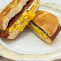 Bacon Roll, Egg, and Cheese · Cured pork. 