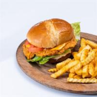 Spicy Chicken Sandwich Combo · Served with french fries and cup soda.
