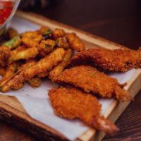 Fritto Misto Platter · Fried shrimps, zucchini calamari.