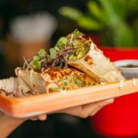 Shrimp Burrito · Marinated shrimp along with 8in flour tortilla, served with cilantro rice, guacamole, corn, ...