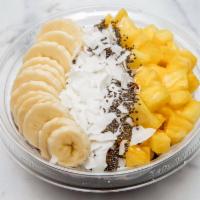 Classic Acai Bowl · Blend: acai, banana and almond milk. Comes with choice of 3 toppings.