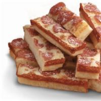 Pepperoni Cheese Bread · Ten pieces of freshly baked bread with crispy edge, covered with cheese, pepperoni and sprin...