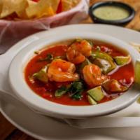 Shrimp Cocktail · Tender shrimp marinated in a robust and favorable tomato and
citrus, garnished with avocado...